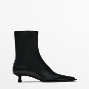 Massimo Dutti Black Heeled Booties